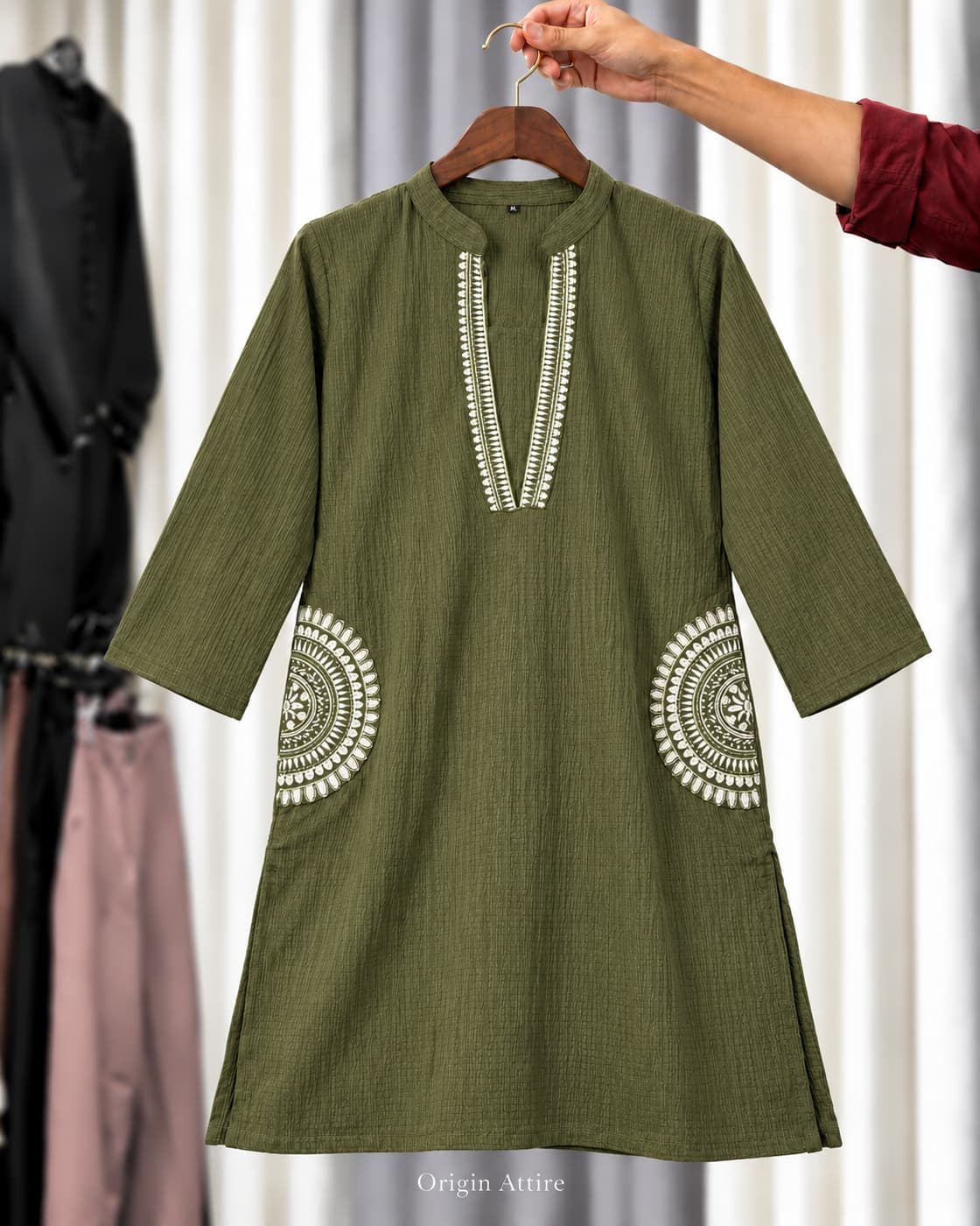 Embroidered Neck Kurti 0