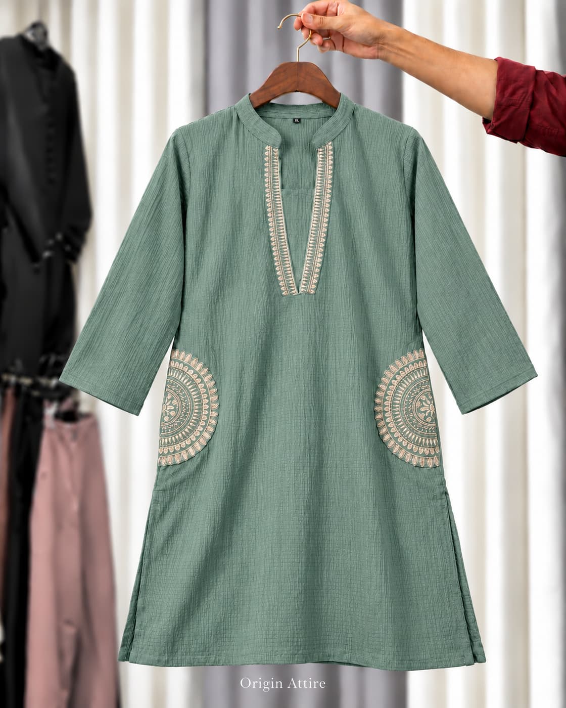 Embroidered Neck Kurti 0
